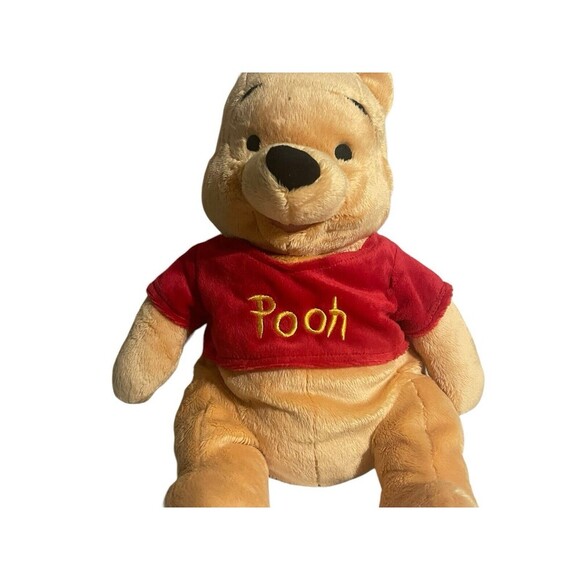Disney Store Winnie The Pooh 16” Plush Stuffed Classic Bear Red Sweater - Picture 4 of 16